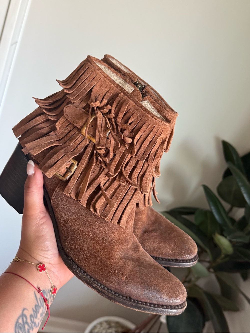 Freebird By Steven Leather Fringe Ankle Boots 9 Western Boho